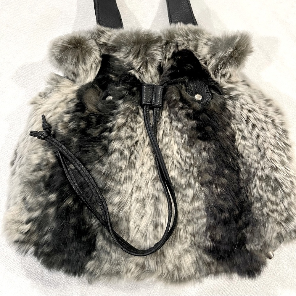 Mink faux fur handmade bag
